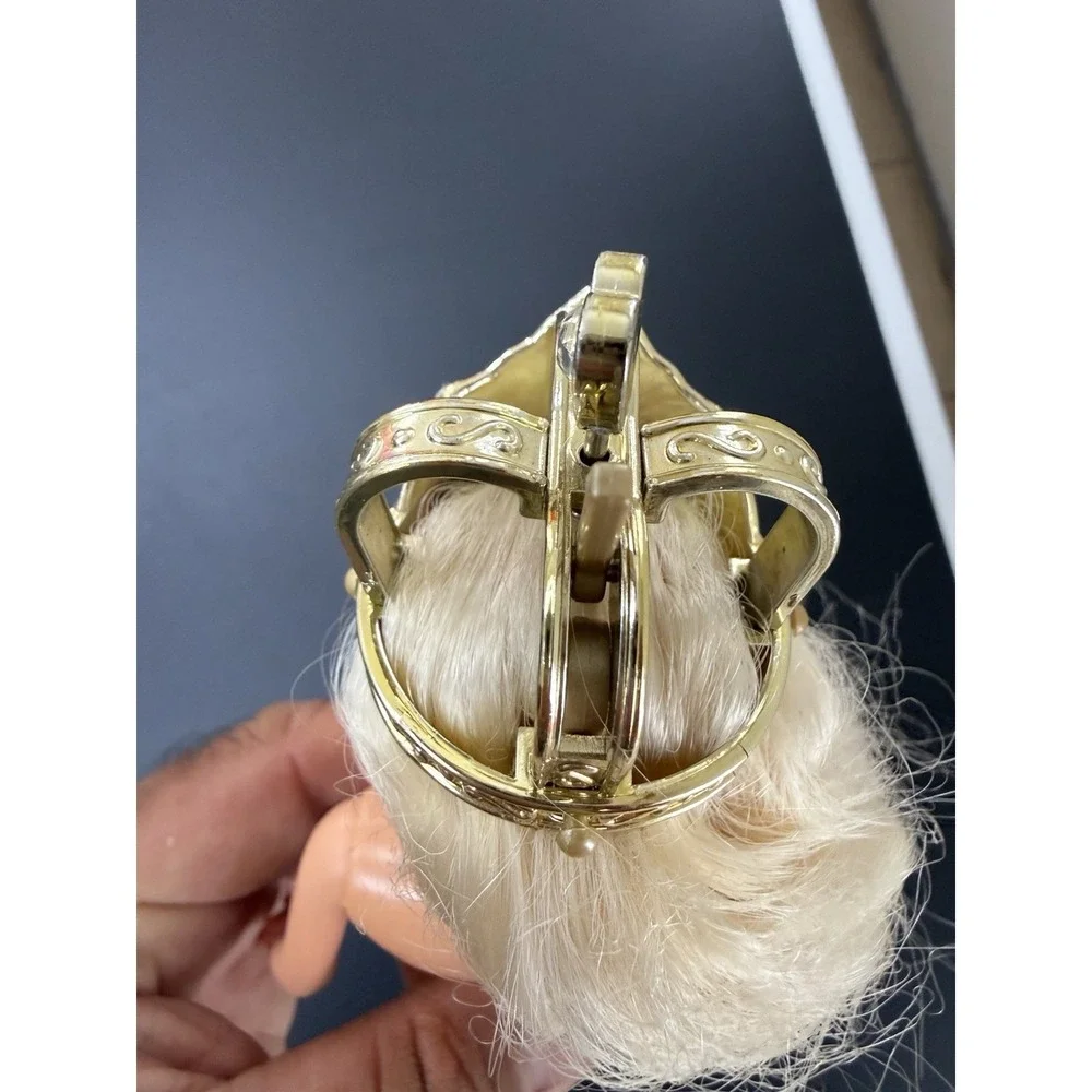 90s Barbie Rapunzel Long Blonde Hair Blue Eyes Crown Vintage Doll